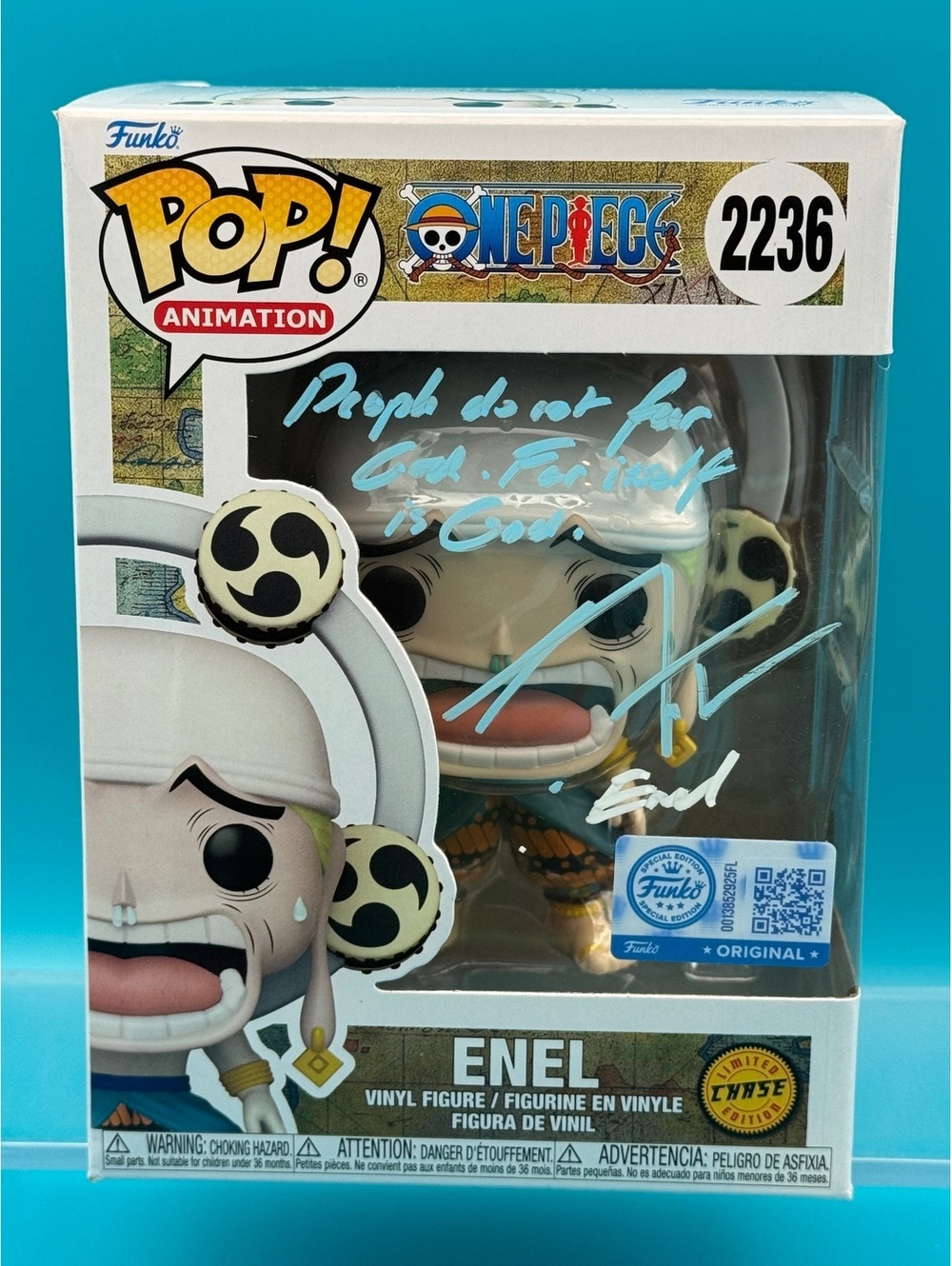 J Michael Tatum signed Enel One Piece Chase Funko pop with MAS COA